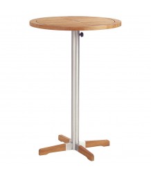 Barlow Tyrie - Equinox High 70cm Circular Bistro Table with Teak Top